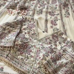 STUNNING DESIGNER LEHANGA (OFF WHITE)