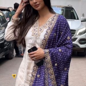 White Color Embroidery With Sequence Work Salwar Suit