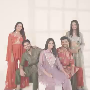 Burnt Orange Cape Style Sharara Set with Embroidery