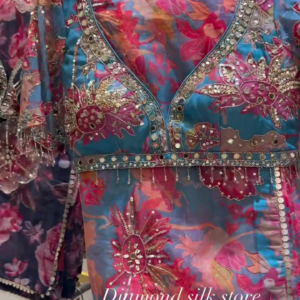 Floral Embroidered Organza Blouse – Diamond Silk Store Exclusive