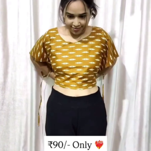 Trendy Wrap-Style Ikat Crop Top for Women ? Mustard